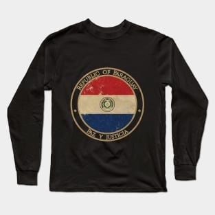 Vintage Republic of Paraguay USA South America United States Flag Long Sleeve T-Shirt